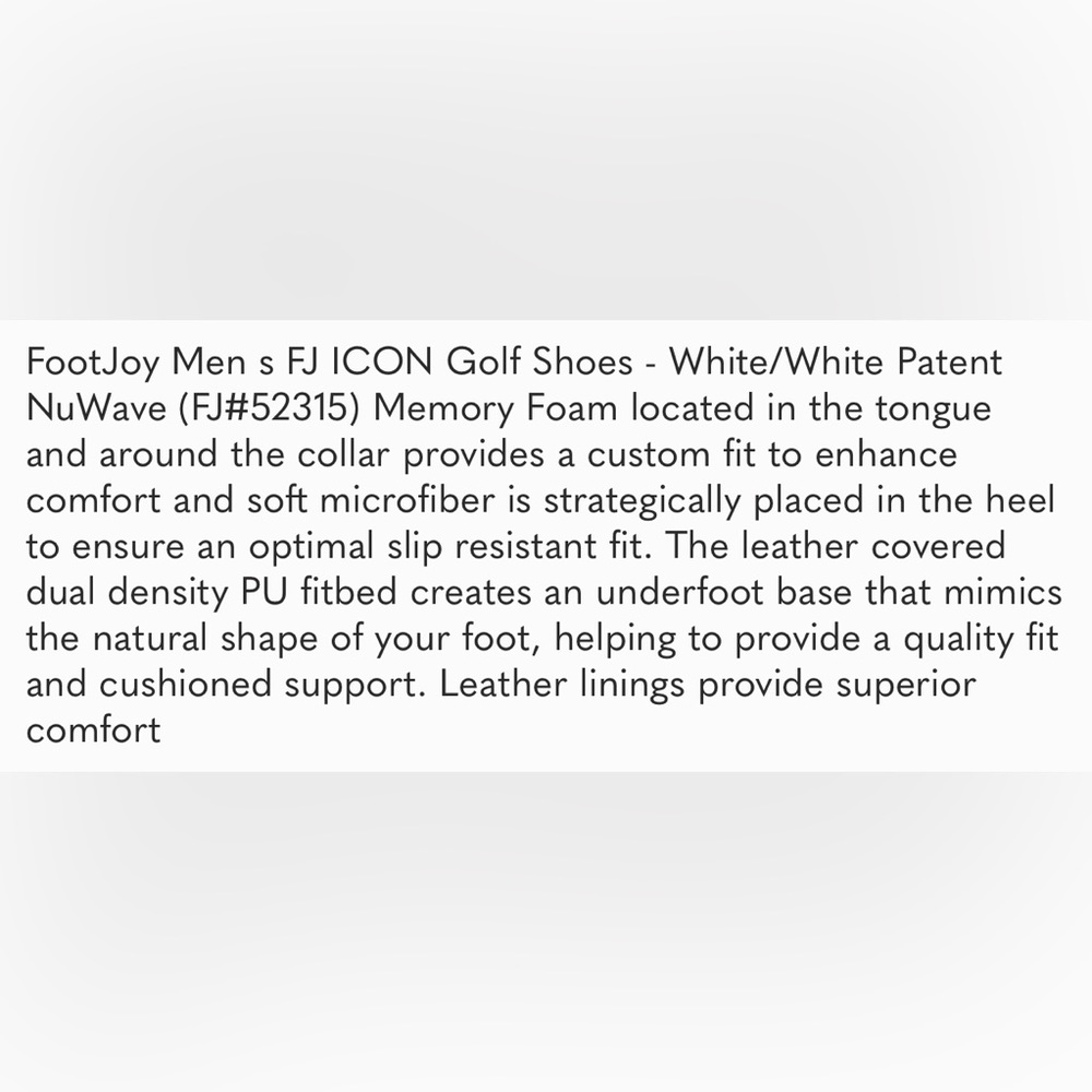 Footjoy ICON 9.5 Medium (Style52315) - Picture 6 of 6